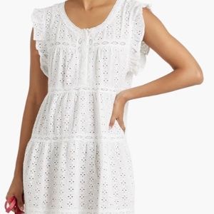 Melissa Odabash Ruffled Broderie Anglaise Cotton Mini Dress